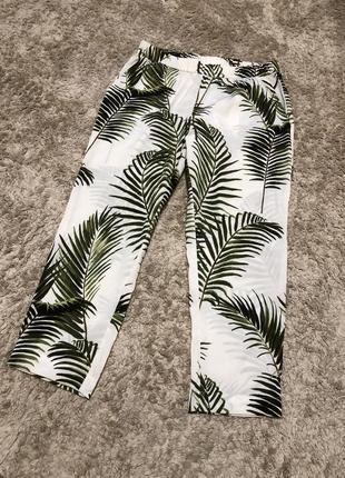 Легкие летние брюки с пальмами, размер хл