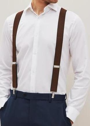 Классические мужские коричневые подтяжки