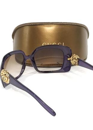 Жіночі сонцезахисні окуляри gucci purple frame interlocking gg bamboo sunglasses оригінал6 фото