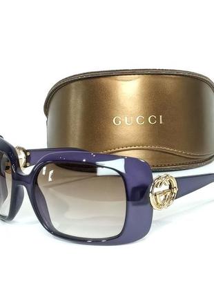 Жіночі сонцезахисні окуляри gucci purple frame interlocking gg bamboo sunglasses оригінал2 фото