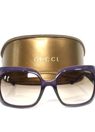 Женские солнцезащитные очки gucci purple frame interlocking gg bamboo sunglasses оригинал3 фото