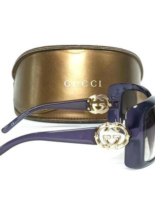 Жіночі сонцезахисні окуляри gucci purple frame interlocking gg bamboo sunglasses оригінал4 фото