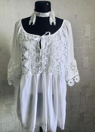 Итальянская рубашка с кружевом