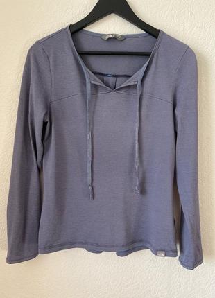 Синий лонгслив/лонг/ тонкая кофта в маленькую полоску the north face