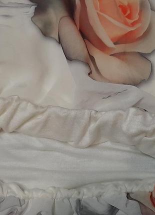Блуза маєчка стрейчева із квітковим принтом  " троянда" на підкладці (італія) р 484 фото