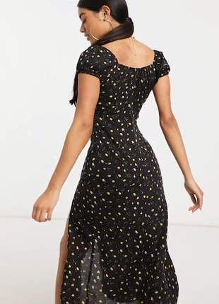 Розпродаж сукня motel міді натуральна asos з зав'язкою на грудях і розрізом10 фото