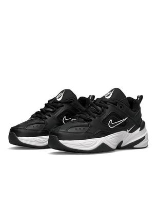 🌸жіночі кросівки кросівки nike m2k tekno premium black white / демісезонні / весняні, літні, осінні / текстиль, шкіра, замша /