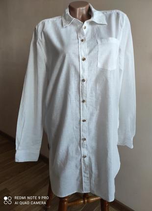 Удлиненная рубашка из смеси льна