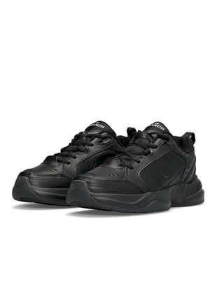 💎чоловічі кросівки nike air max monarch iv all black / демісезонні / весняні, літні, осінні / текстиль, шкіра, замша /