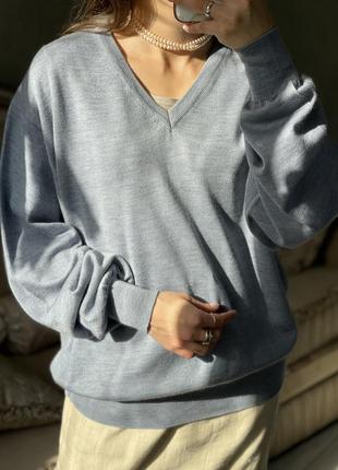 Брендовий вовняний вовна светр джемпер пуловер оверсайз4 фото