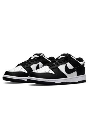 🌸жіночі кросівки кросівки nike sb dunk low retro black white / демісезонні / весняні, літні, осінні / текстиль, шкіра, замша /