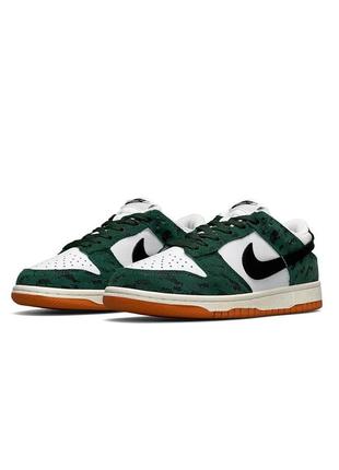 🌸жіночі кросівки кросівки nike sb dunk low green snake / демісезонні / весняні, літні, осінні / текстиль, шкіра, замша /