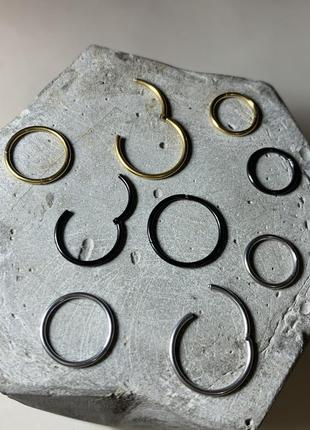 Титановий пірсинг клікер титанова сережка у вухо кільце срібне кільце в ніс септум