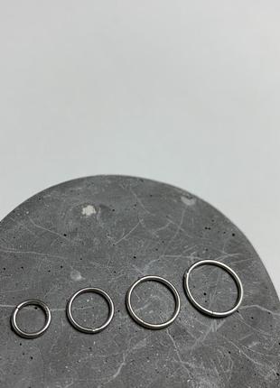 Титановий пірсинг клікер титанова сережка у вухо кільце срібне кільце в ніс септум