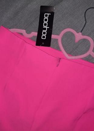 Юбка неоновая розовая boohoo, размер л (арт1240гш)7 фото