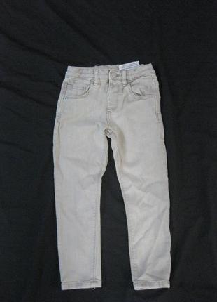 3-4 года, джинсы zara стрейч светло-оливкового цвета