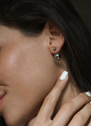 Серьги двойные шарики