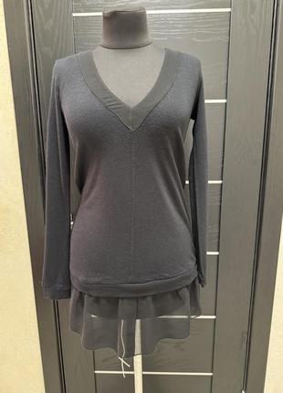 Кофта с шифоном комбинированная, джемпер