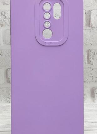 Чехол pro camera для xiaomi redmi 9 бампер с микрофиброй сиреневый