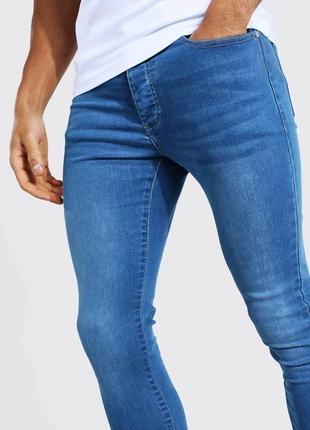 Новые мужские выбеленные джинсы скинни boohoo man 32 #31229 фото