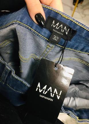 Новые мужские выбеленные джинсы скинни boohoo man 32 #31223 фото