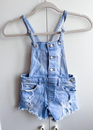 Джинсовый новый комбинизон шорты zara 7 лет