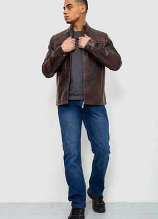 Куртка чоловіча демісезонна екошкіра, колір коричневий, 243r2029-12 фото