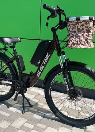 Електровелосипед cubic-bike electric 26" бордовий 350ват 10 а·год 48 в