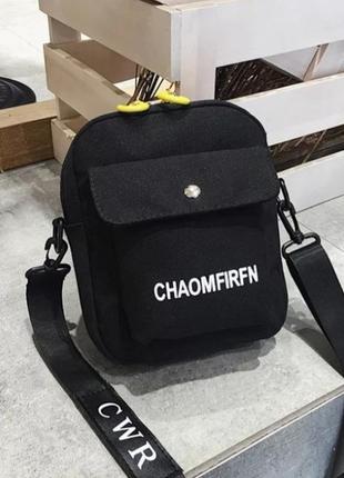 Женская маленькая сумка-мессенджер chaomfirfn чёрная2 фото