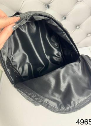 Чоловічий жіночий спортивний рюкзак зі стьобаної плащівки чорний5 фото