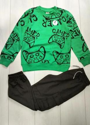 Спортивний костюм зелено-чорний cool club 134, 140, 146, 152, 158, 164, 170см