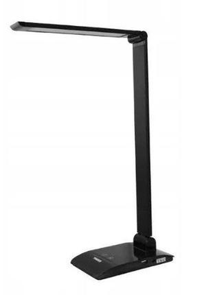 Лампа настільна tiross ts1810 (3 кольори світла, вибір куту нахилу, стильна, чорна)