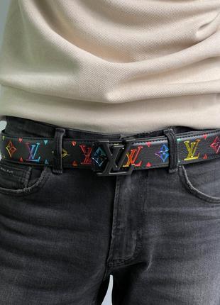 🔥 louis vuitton rainbow belt black/black