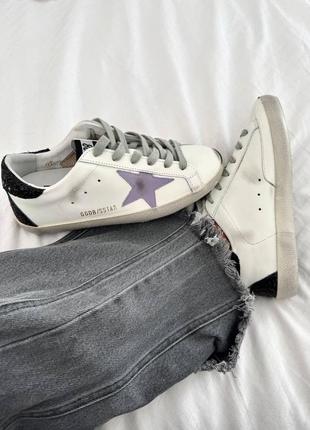 Женские кеды golden goose ( ggdb ) superstar bullstar lilac premium.