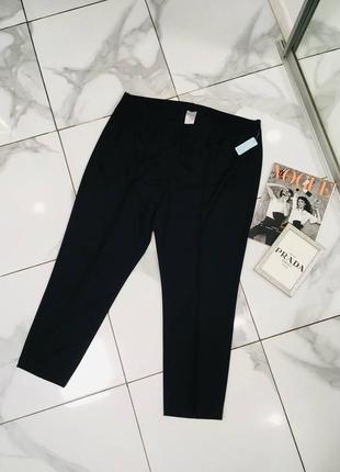 Черные классические эластичные брюки на резинке батал большой размер uk24 damart #31459 фото