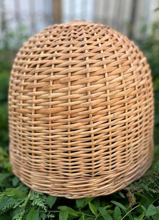 Плетеная люстра круглая из лозы