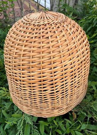 Плетеная люстра круглая из лозы