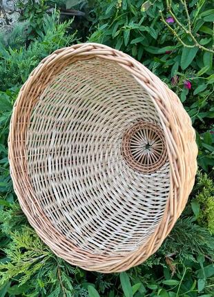 Плетеная люстра круглая из лозы