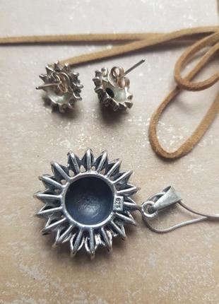 Набор колье серьги серебро 925 проба