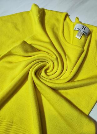 Peter hahn  преміум бренд насичений жовтисветр з коротким рукавом зі 100% шерсті5 фото