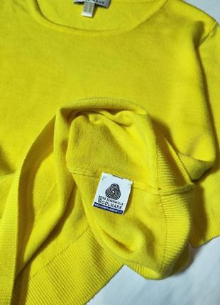 Peter hahn премиум бренд насыщенный желтисвитер с коротким рукавом из 100% шерсти6 фото