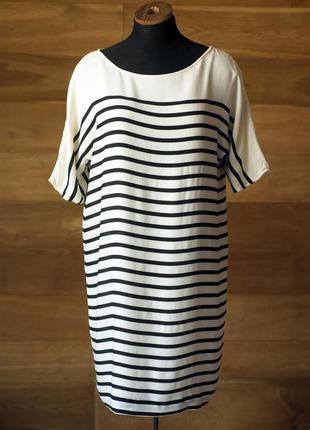 Біла сукня туніка в смужку жіноча міні bruuns bazaar, розмір s