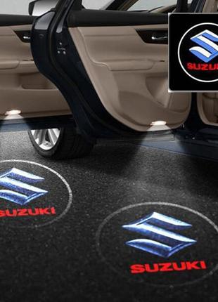 Лазерне дверне підсвічування/проекція у двері автомобіля suzuki 187 white-blue
