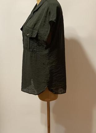 Брендовая блуза цвета хаки5 фото