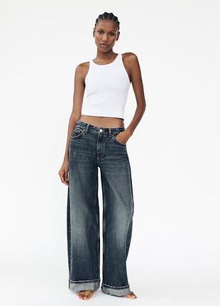 Джинсы trf relaxed fit с низкой посадкой