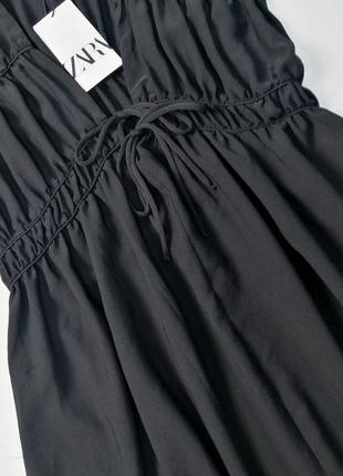 Длинное черное платье zara4 фото