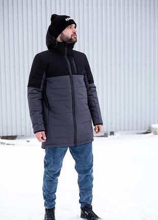 Демісезонна куртка intruder fusion чорно-сіра (хм)