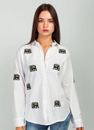 Рубашка gesvages mh020 белая со слониками
