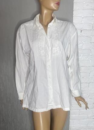 Винтажная блуза рубашка с белой вышивкой винтаж dorothy perkins, s-m