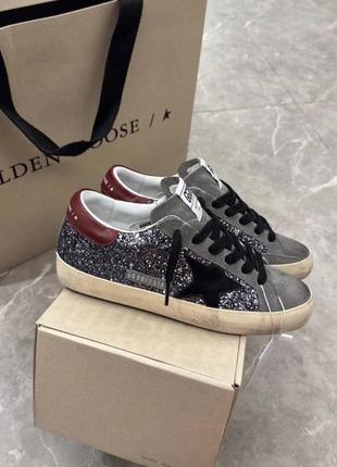 Кеды golden goose gg серые белые черные